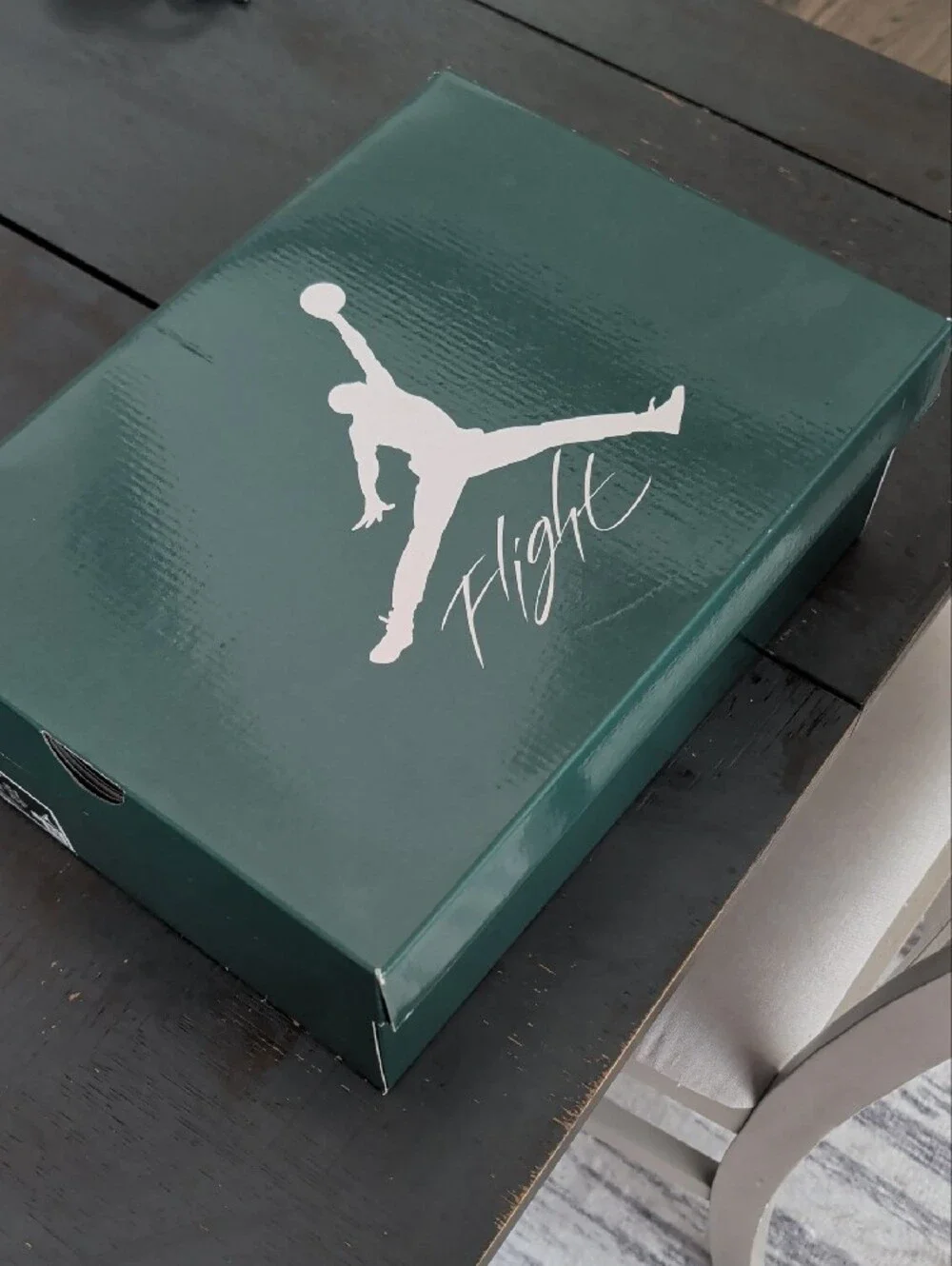Jordan Men’s White Sneakers with Dark Green Accents